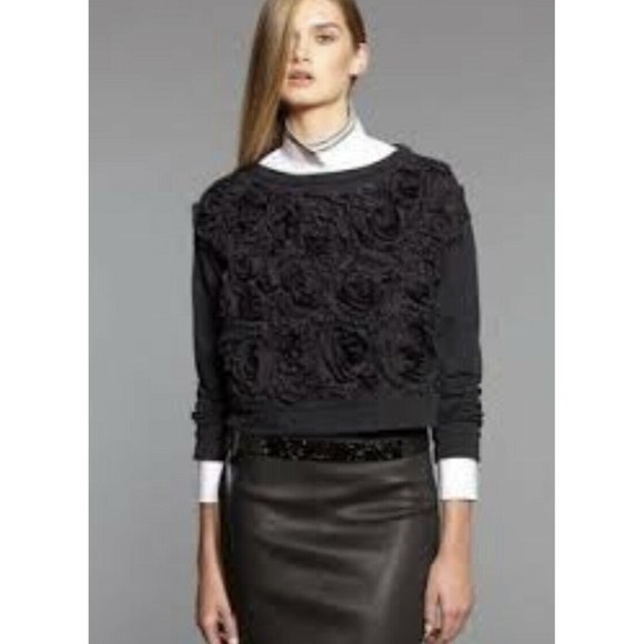 BRUNELLO CUCINELLI Floral Applique Cropped Sweatsh - Picture 2 of 7